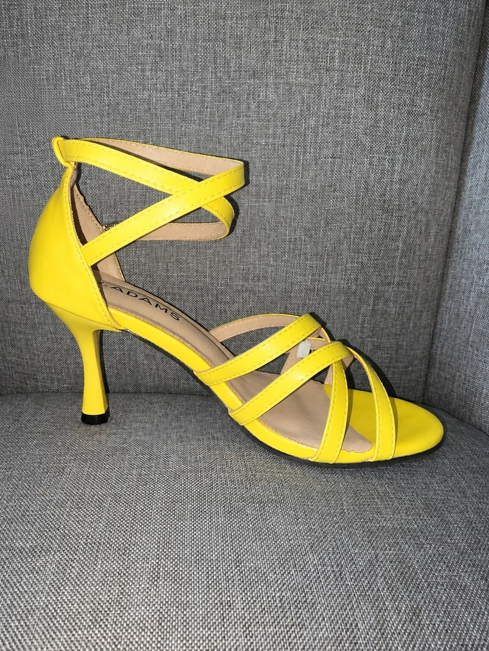 J. ADAMS “JEM” Strappy Heels – Bright Yellow – EU 36 / US 5.5–6 – New in Box